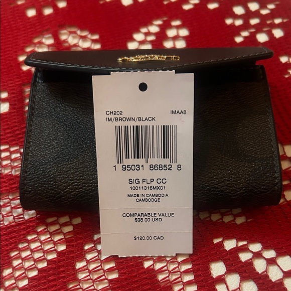 Coach Black Leather Women's Card Holder with Gold Accents - Picture 10 of 10